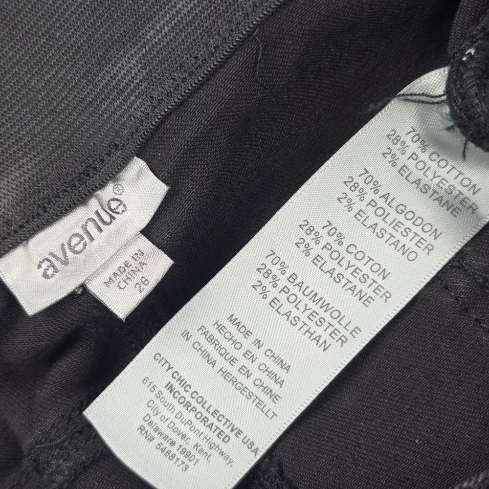Avenue Clarissa Jeans Womens 26‎ Black Bootcut Elastic Comfort Waist NWT - Picture 4 of 9